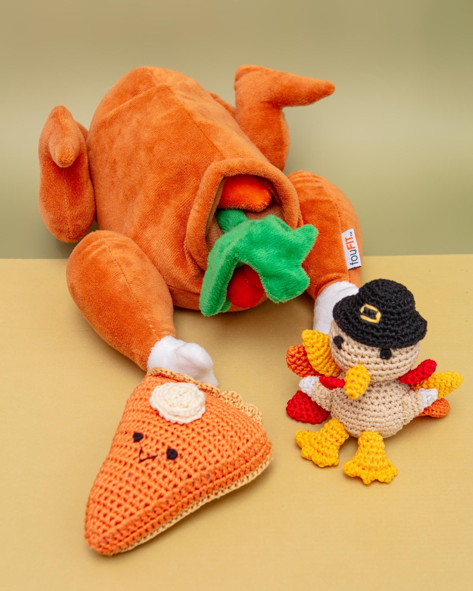 Thomas the Turkey Organic Cotton Knit Dog Toy