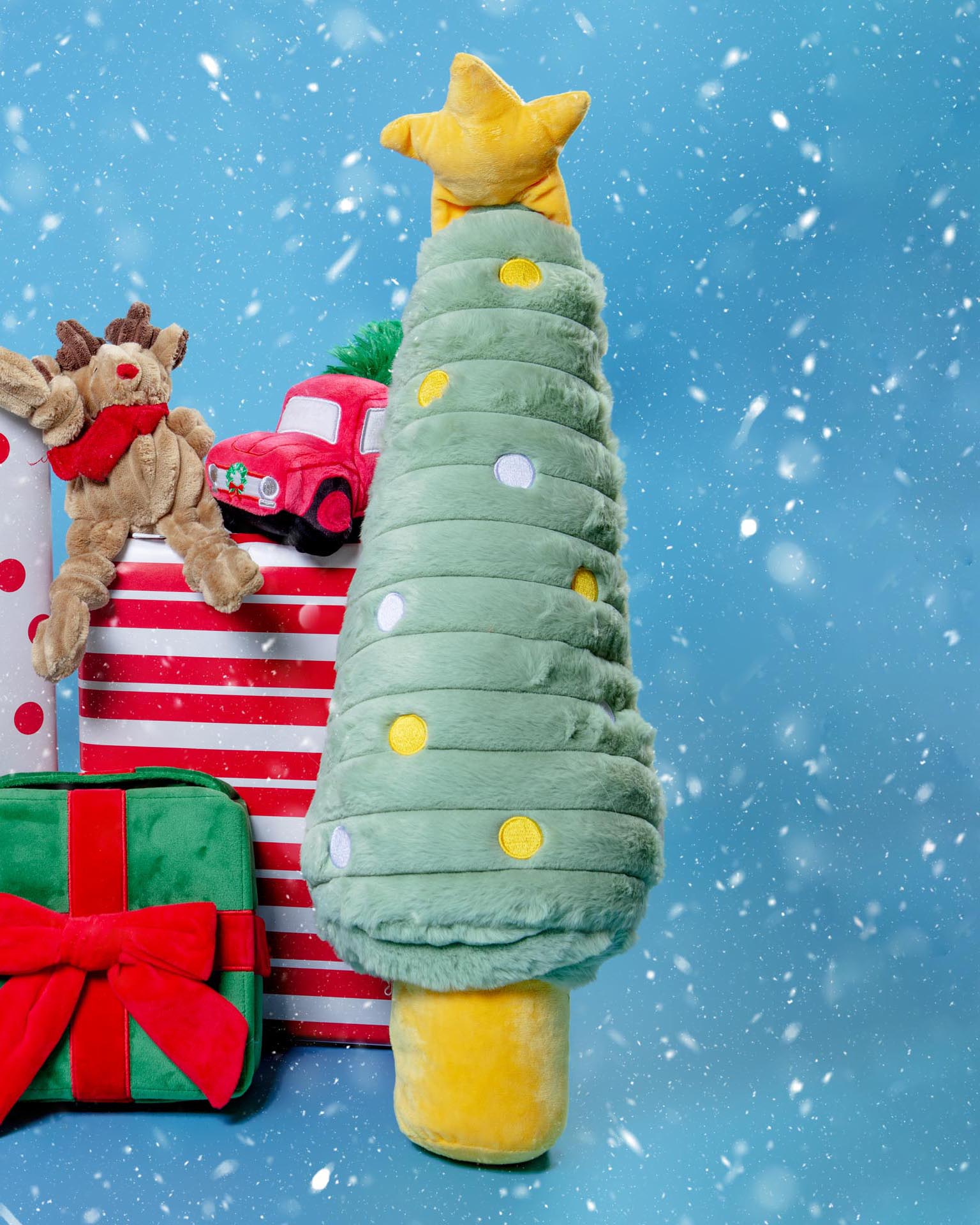 Twinkly Christmas Tree Squeaky Plush Dog Toy (26")