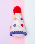 Birthday Hat Knit Organic Cotton Dog Toy