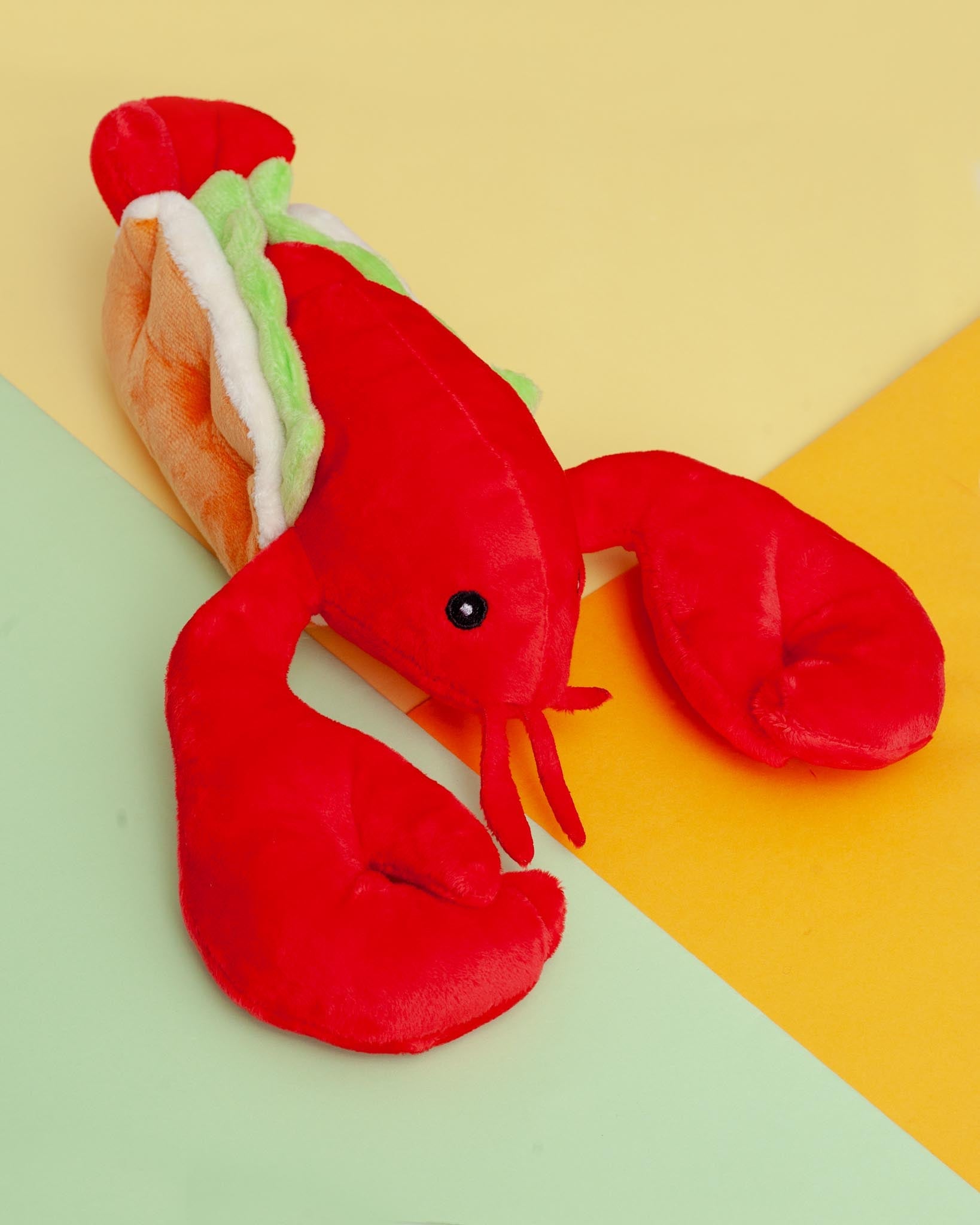 Lobster Roll Squeaky + Crinkle Dog Toy (12")