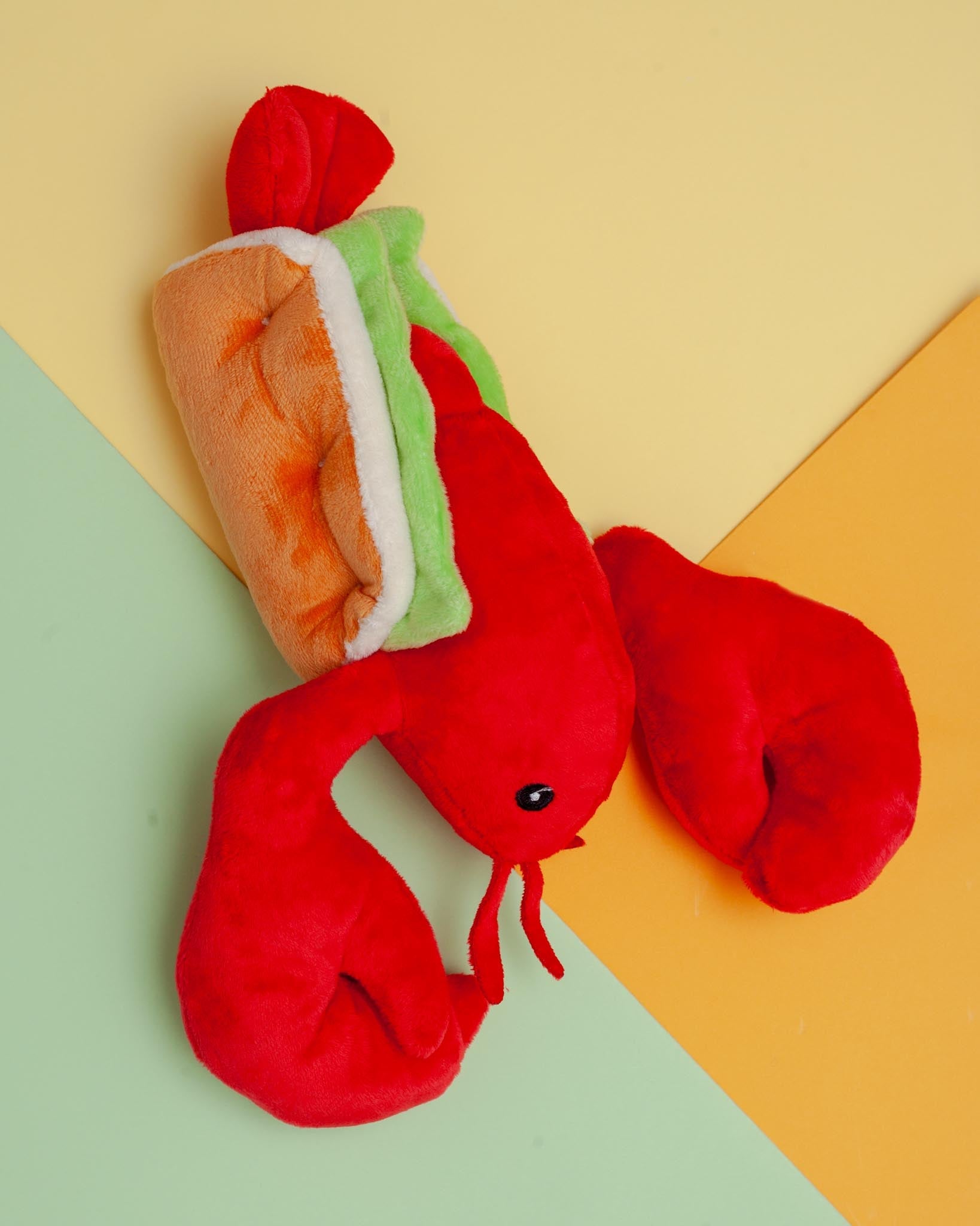Lobster Roll Squeaky + Crinkle Dog Toy (12")