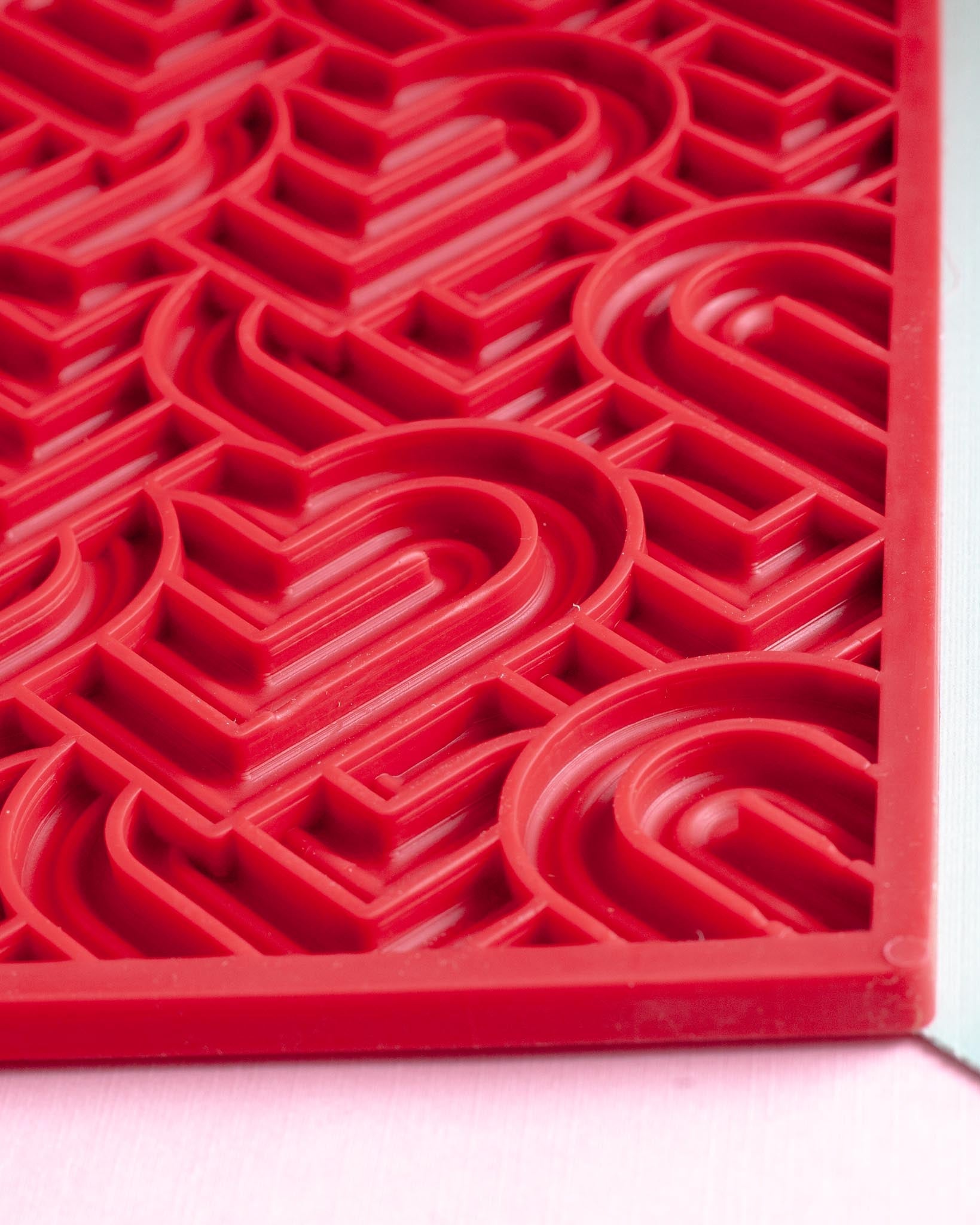Hearts Dog Lick Mat in Red (Made in the USA)