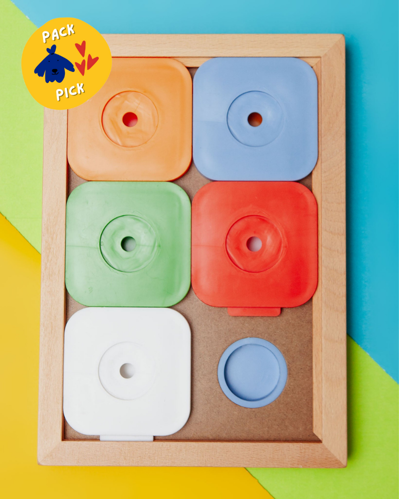 Sudoku Dog Treat Puzzle Game in Rainbow Edition (6 squares)