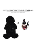 Velour Coverall Onesie for Dogs - French Bulldog Fit (in Purple, Ivory, or Black)