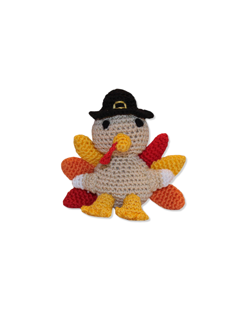 Thomas the Turkey Organic Cotton Knit Dog Toy
