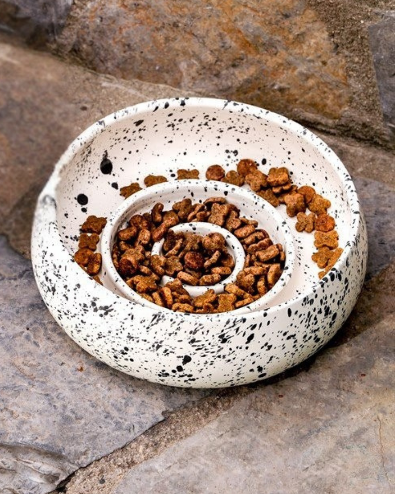 Handmade Ceramic Slow Feeder Pet Bowl