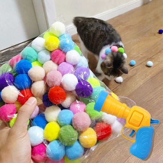 Interactive Cat Ball Toy Launcher Gun | Cat Balls Fetch Toy