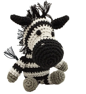 Zebra Organic Knit Dog Toy