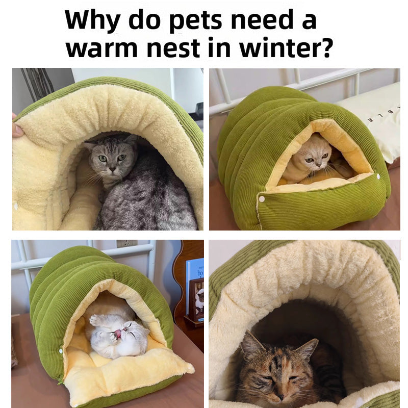 🐈Removable and Washable Winter Closed-off Cat Bed 🐾
