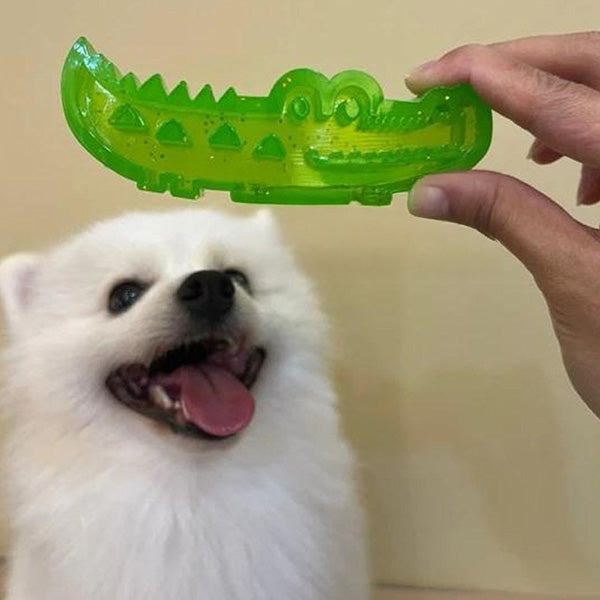 Slow-Feed Chew & Fetch Crocodile Dog Toy